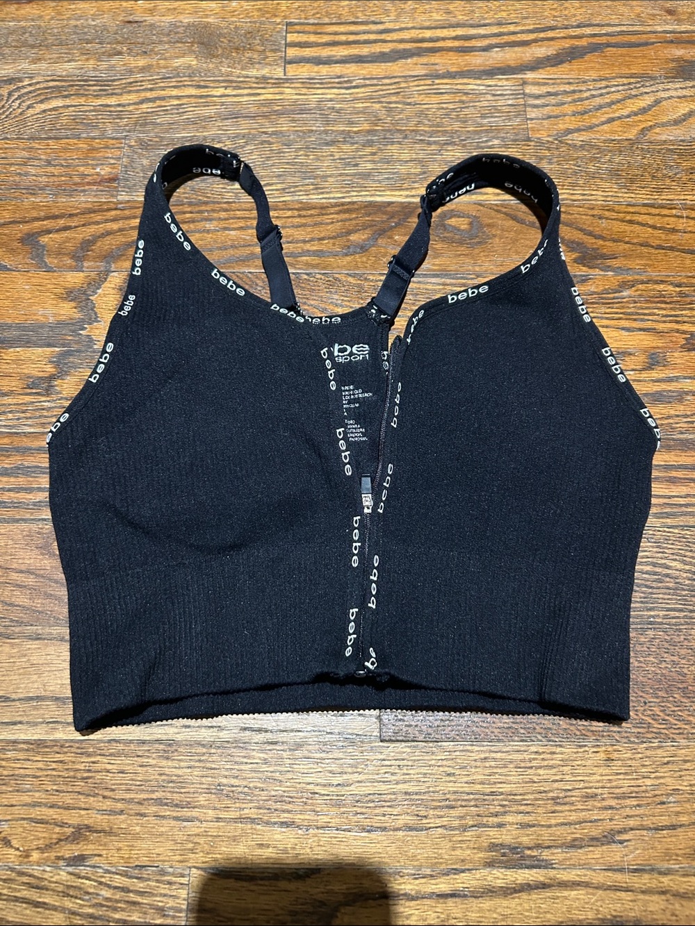 Bebe Seamless Rib Zip Sports Bra - Picture 3 of 8